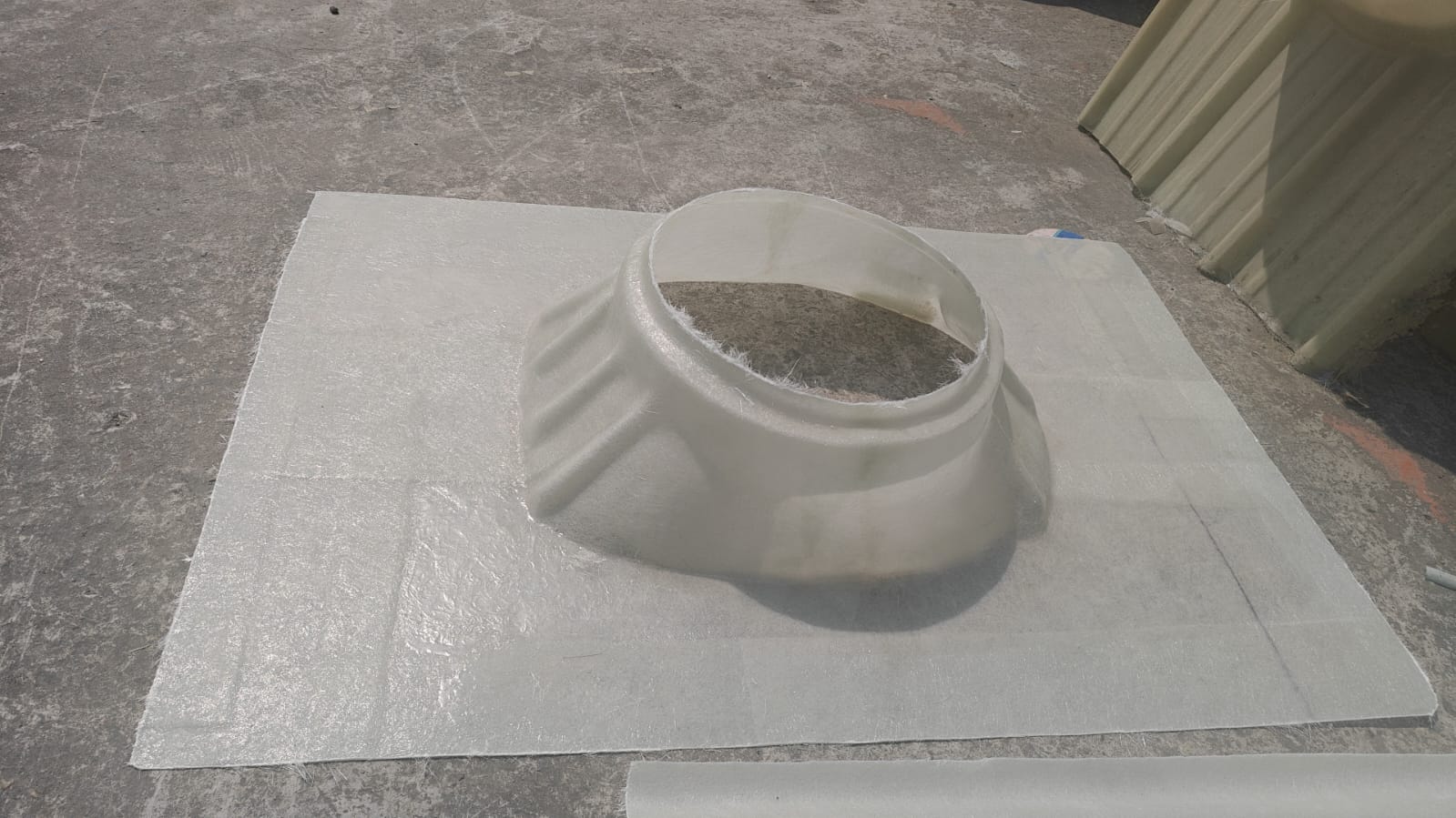 FRP base plate with turbine mounting ring (base plate only).