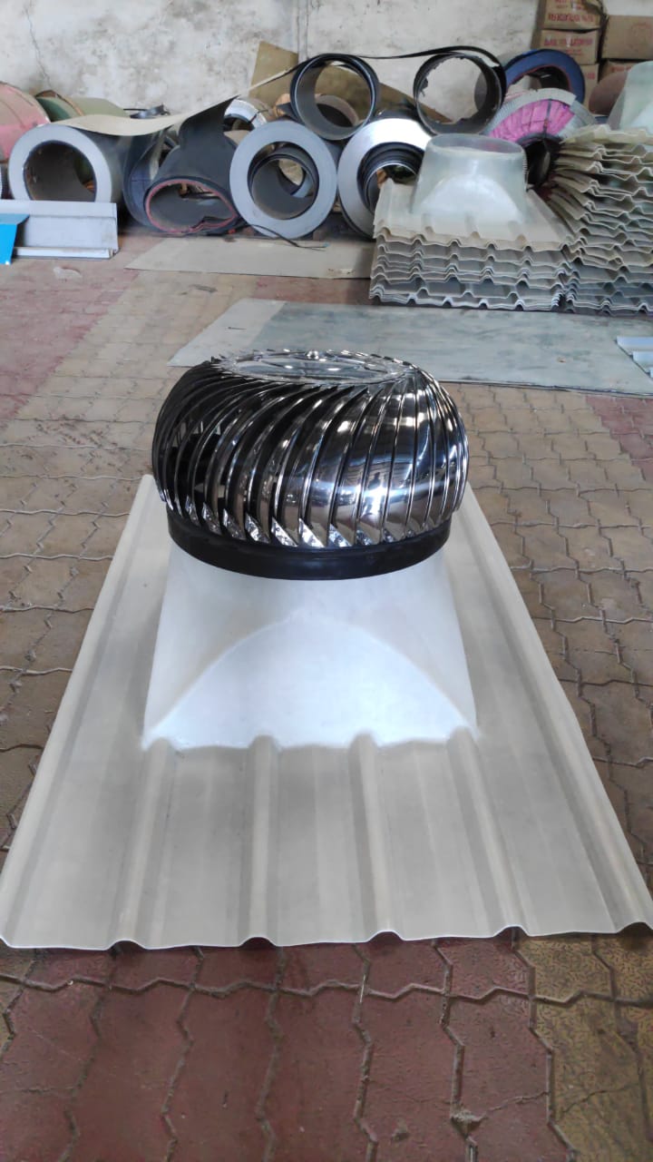 Ventilator mounted on FRP base plate (assembled unit).