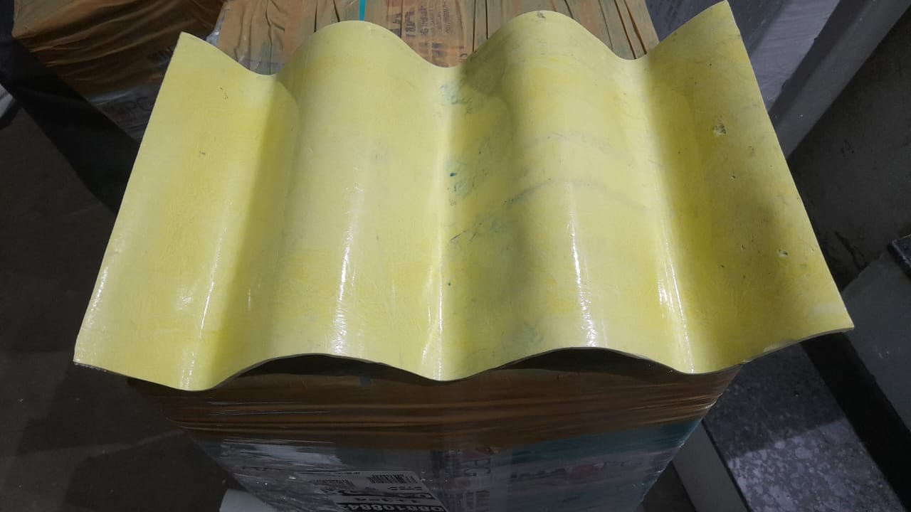 FRP ACC nali profile sheet stack showing consistent shape and thickness.