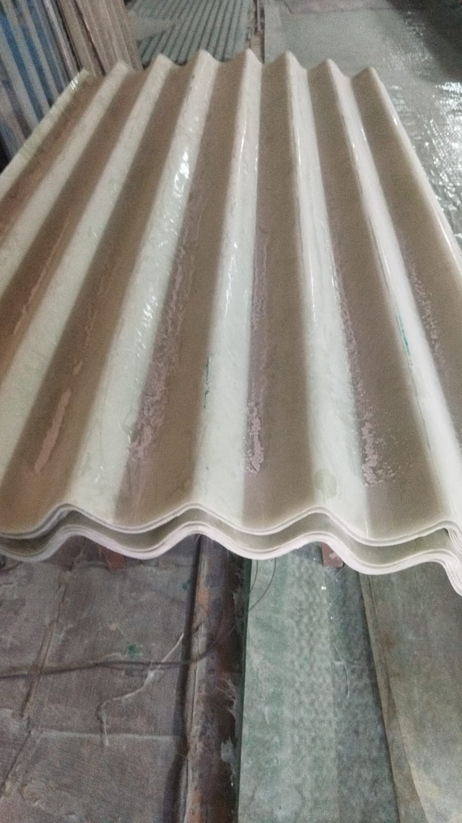 FRP ACC nali design sheet sample with smooth drainage channel and ribs.